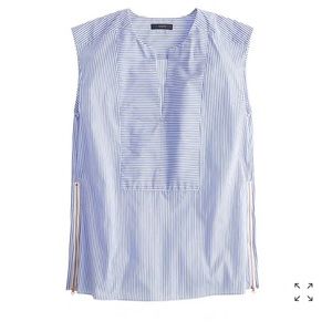 J Crew Sleeveless Side-Zip Top in Stripe